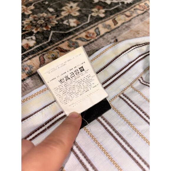 Vintage Versace Button Down Collar Shirt 90s Designer pin stripe Top Blouse y2k - Picture 6 of 15